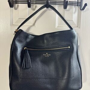 Kate Spade Black Pebbled Leather Hobo Bag
